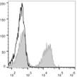 C57BL/6 murine splenocytes were stained with Anti-CD3 antibody (STJA0000182) (filled gray histogram). Unstained splenocytes (empty black histogram) were used as control.